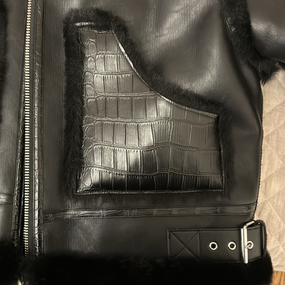 Kooples sport faux leather jacket with crocodile detailing - Picture 5 of 7